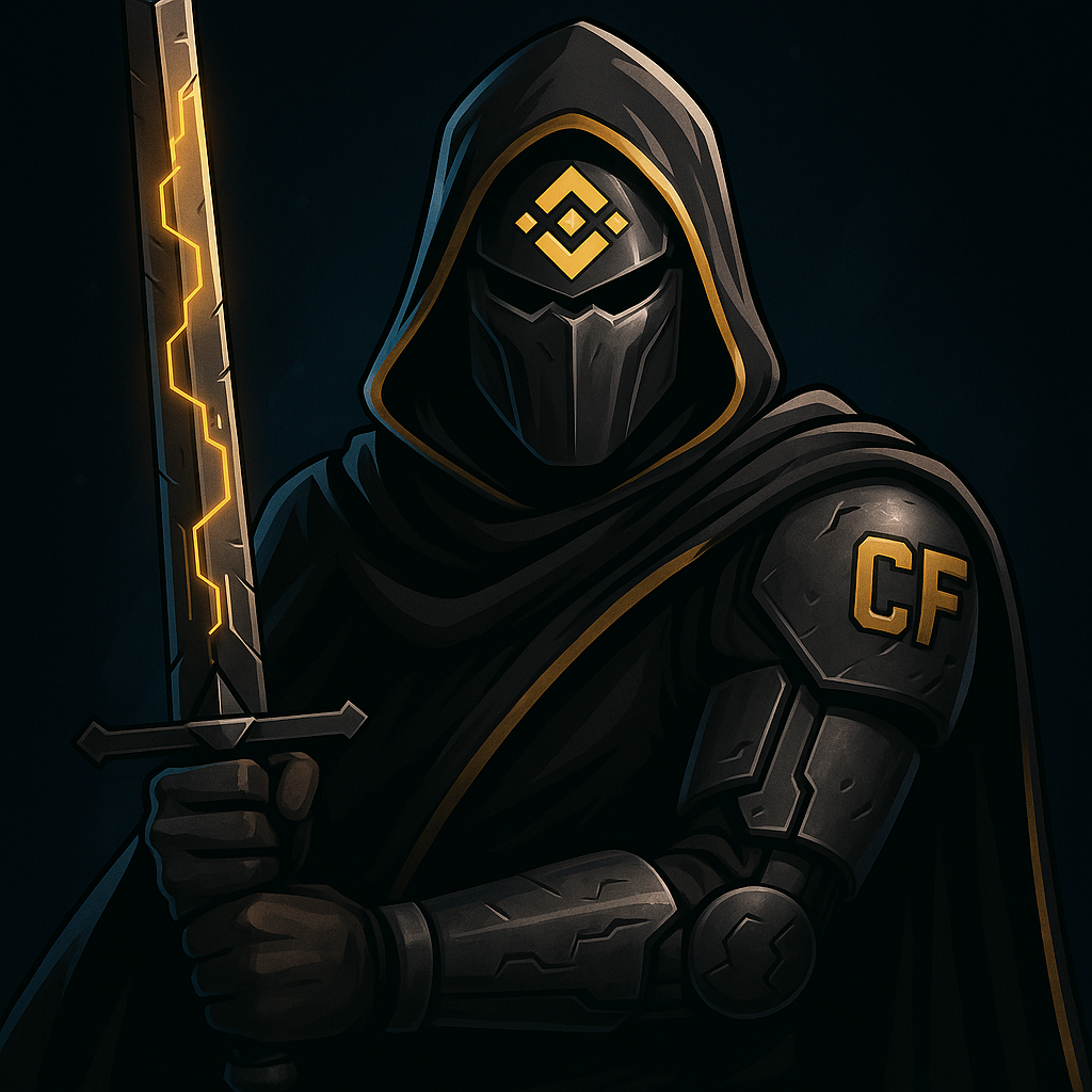 Crypto warrior rising from blockchain ashes